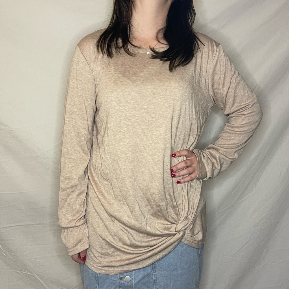 🤍 cream short dress or long shirt with tie in front 🤍